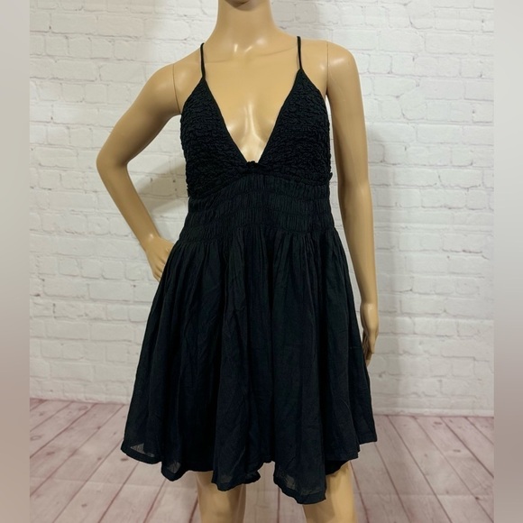 FREE PEOPLE Forever Favorite Mini Dress in black Super Sexy in size Medium NWT - Picture 2 of 16